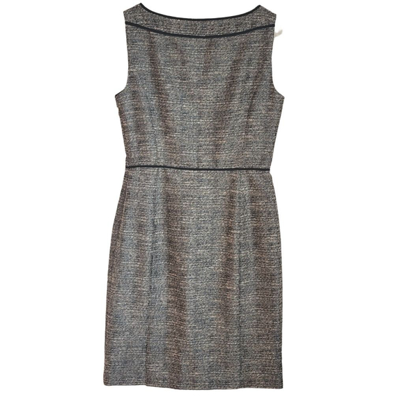 TORY BURCH Gray Black Tweed Sleeveless Sheath Dress Size 8 - Picture 3 of 5